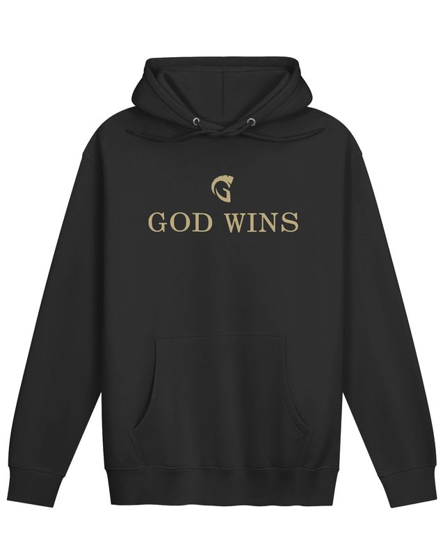 God Wins Pullover Hoodie in Black by Grassroots Army