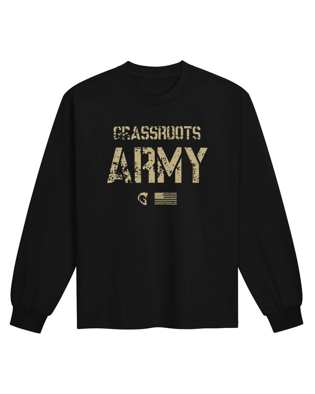 Grassroots Army Stencil Long Sleeve in Black by Grassroots Army