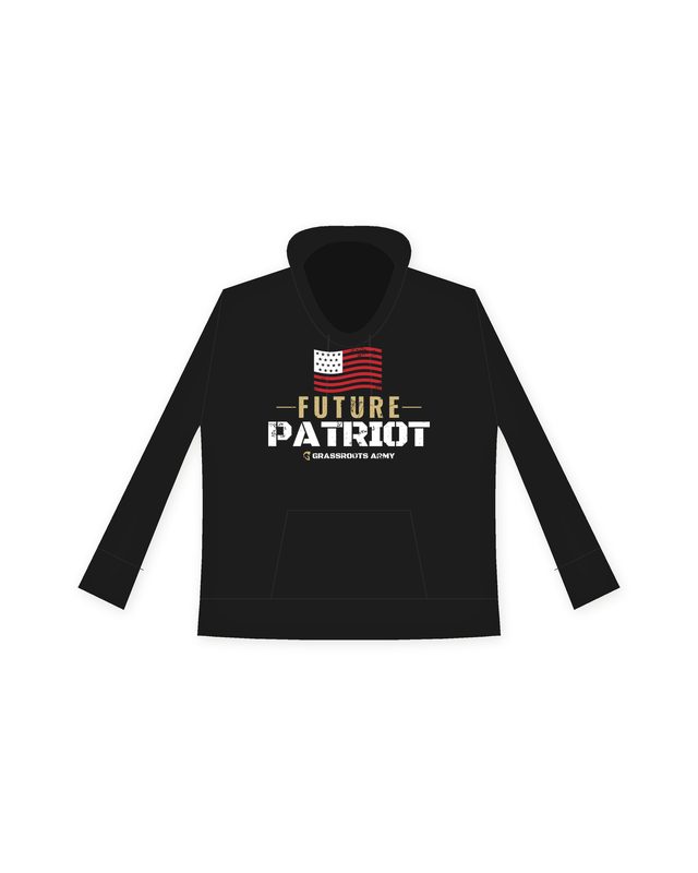 Future Patriot Youth Hoodie in Black by Grassroots Army