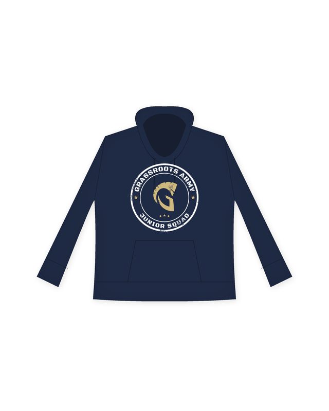 G Badge Junior Squad Youth Hoodie in Navy by Grassroots Army