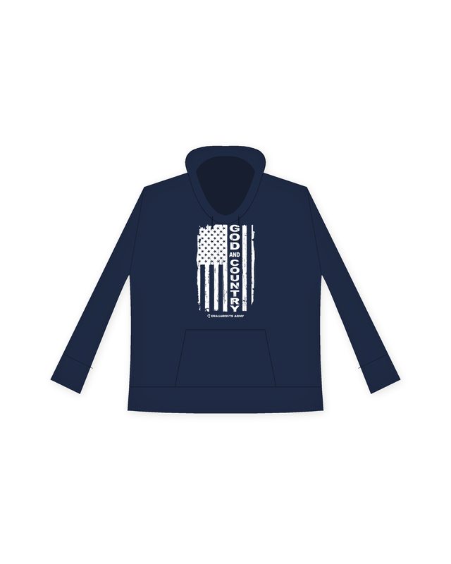 God and Country Youth Hoodie in Navy by Grassroots Army