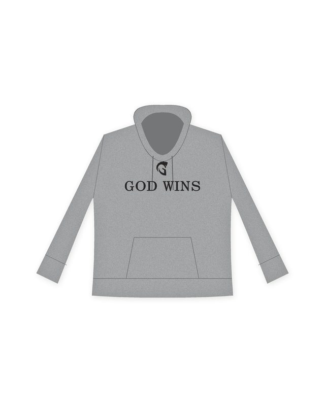 God Wins Youth Hoodie in Sport Grey by Grassroots Army