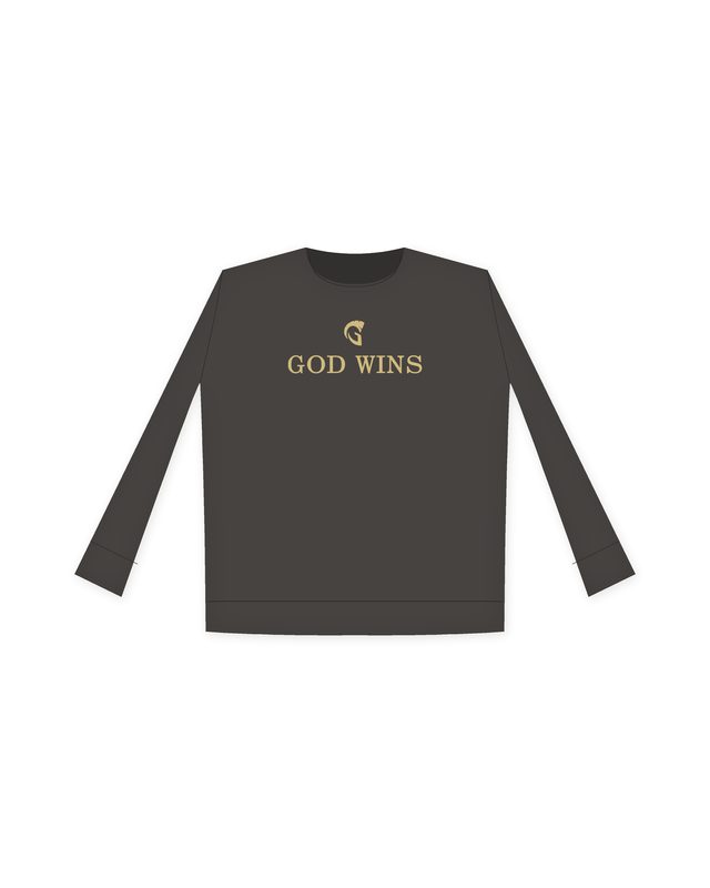 God Wins Crewneck Sweatshirt in Smoke by Grassroots Army