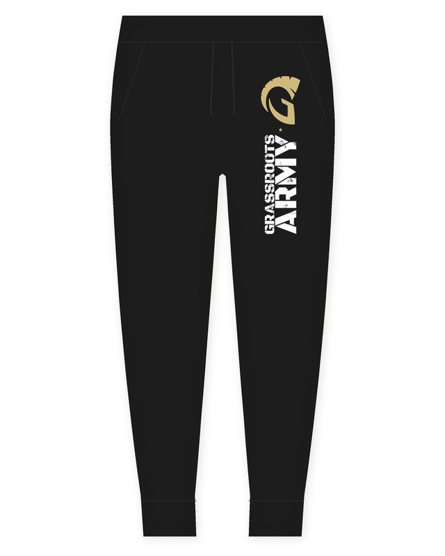 Grassroots Army Stencil Leg Joggers in Black by Grassroots Army