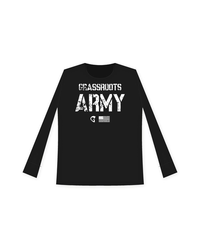 Grassroots Army Stencil Women's Long Sleeve in Black by Grassroots Army