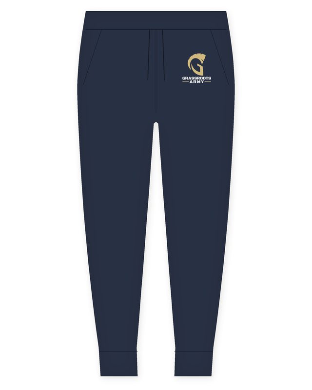 Grassroots Army Thigh Logo Joggers in Navy Blazer by Grassroots Army
