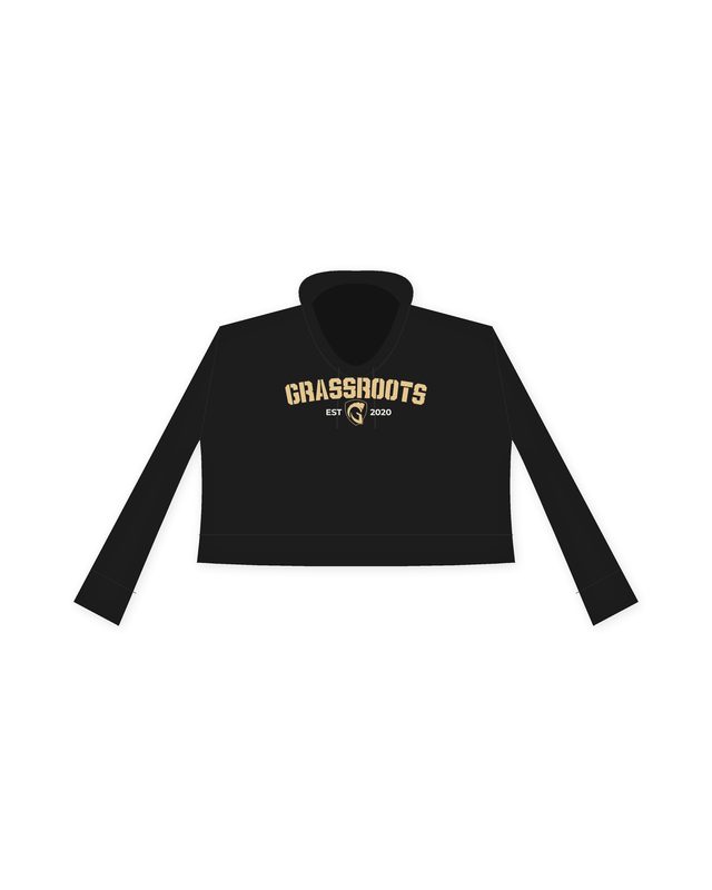 Grassroots EST 2020 Crop Hoodie in Black by Grassroots Army