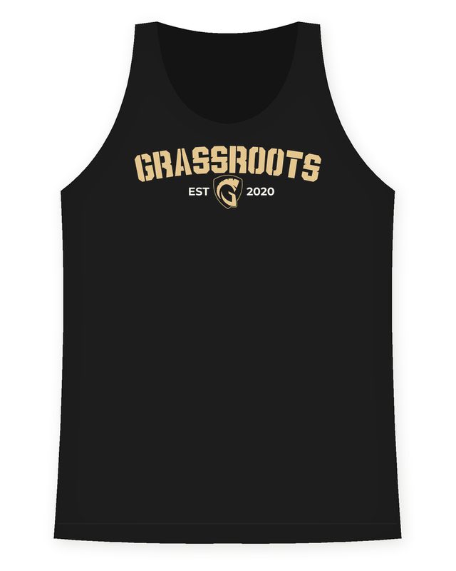 Grassroots EST 2020 Racerback Tank in Black by Grassroots Army